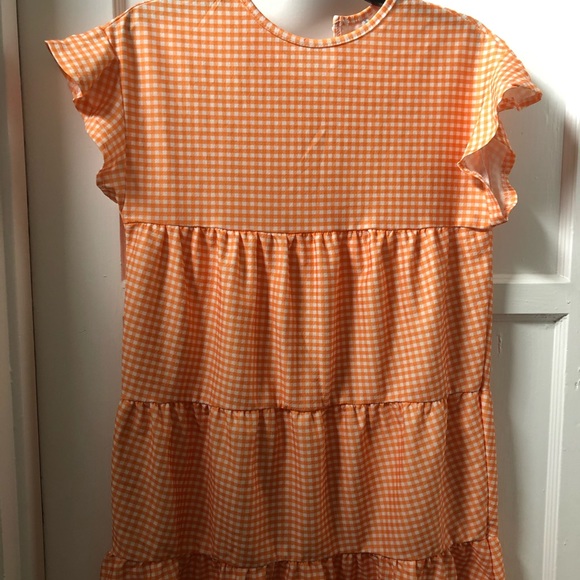 Seersucker orange mini dress - Picture 7 of 7